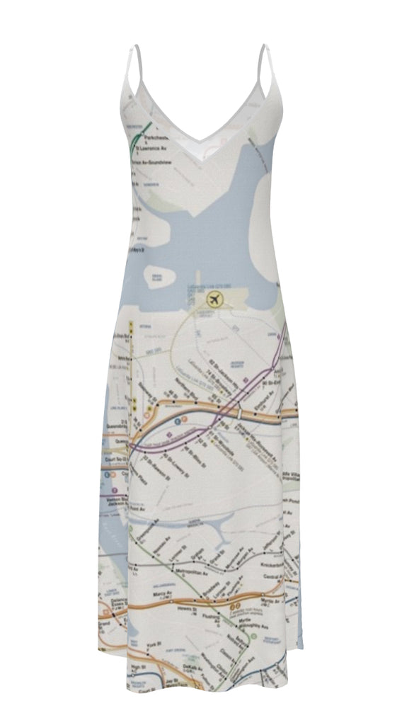 Silk Dress With A Map Of Manhattan On It