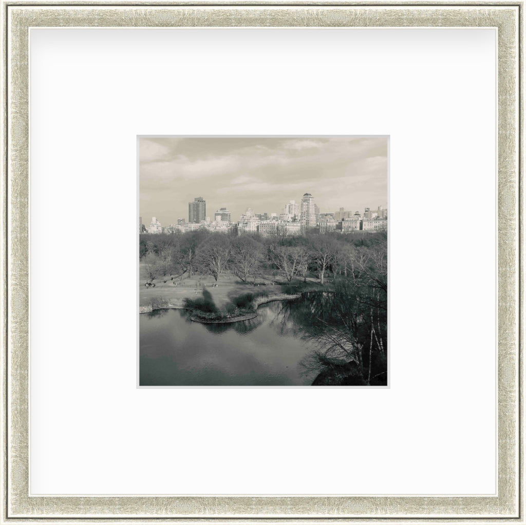 Framed Picture Of A City Behind A Lake