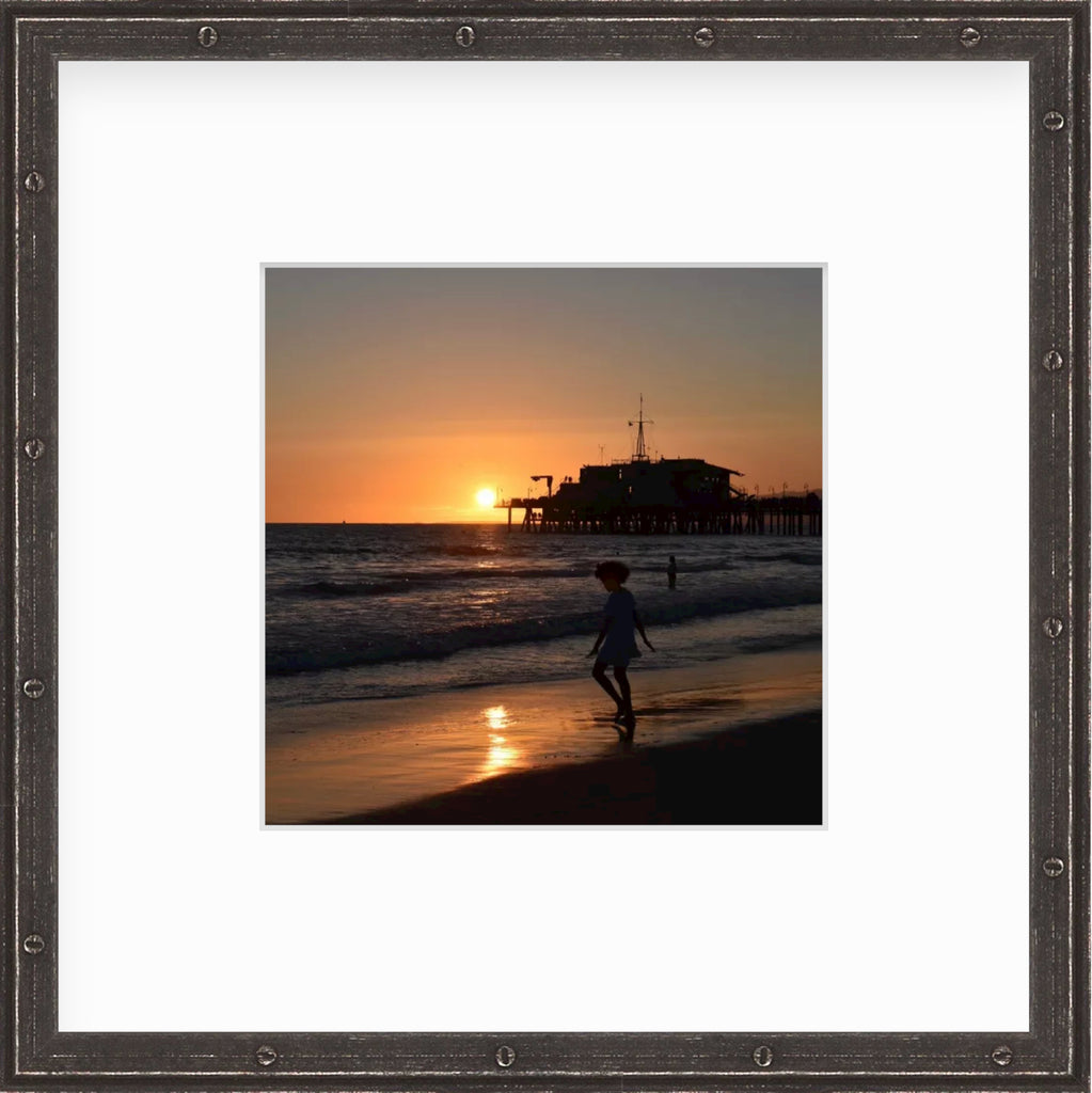 Framed Picture Of A Girl Dancing On The Beach At Sunset