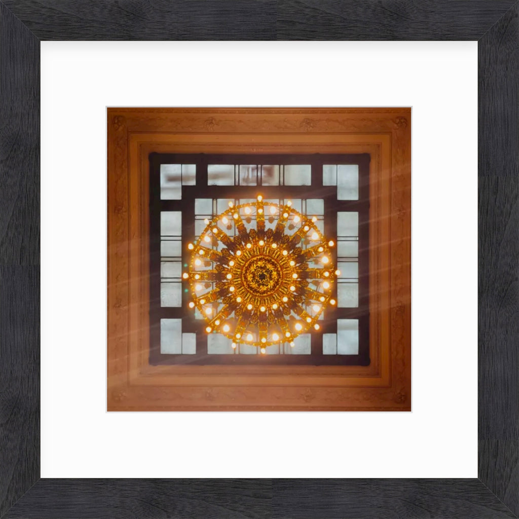 Framed Picture Of A Chandelier's Bottom View