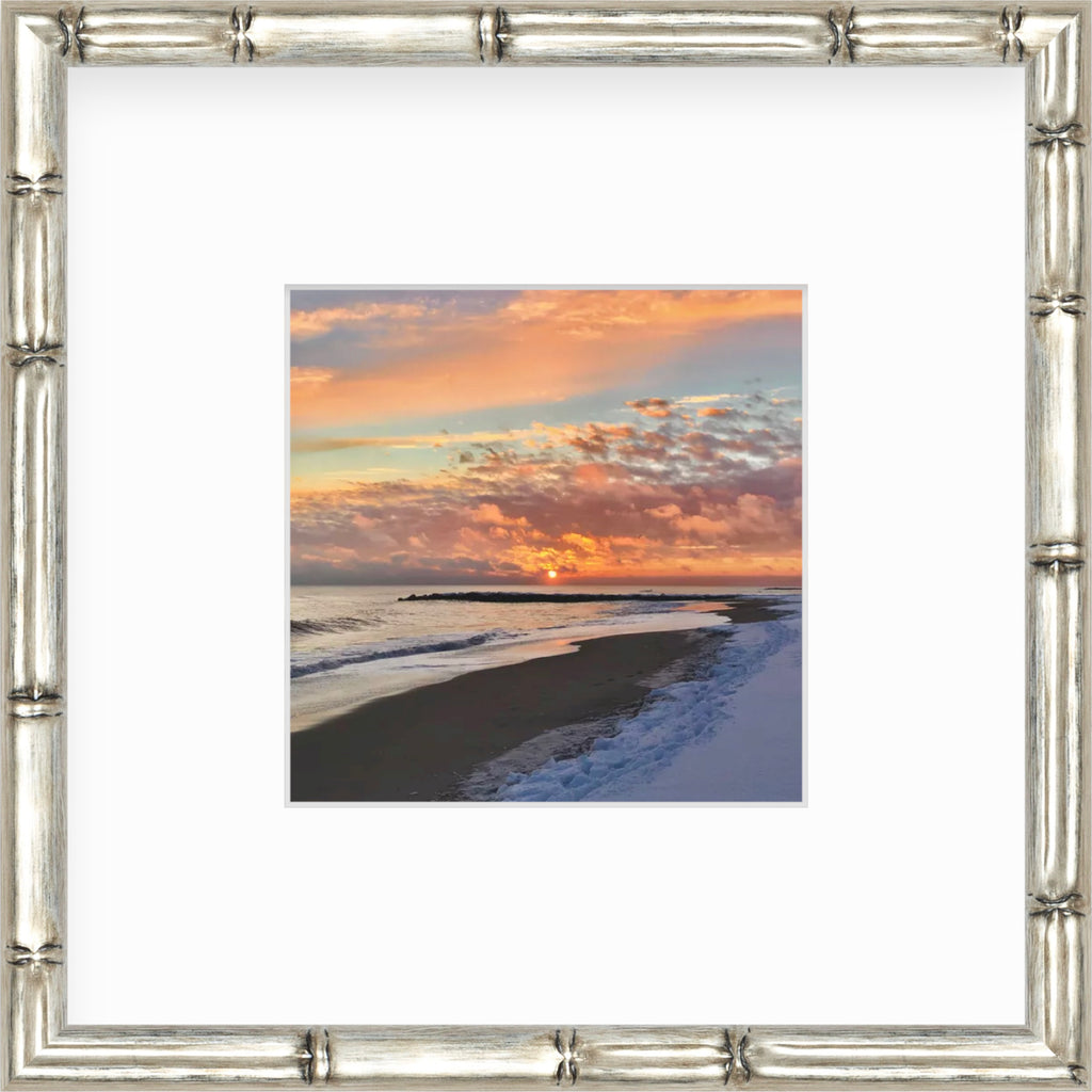 Framed Picture Of A Pink Sunset On The Beach