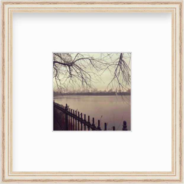 Framed Picture Of New York City In Distance Over Water